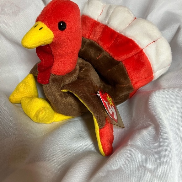 Ty Beanie Baby Red and Brown Stuffed Turkey Toy - Picture 3 of 9